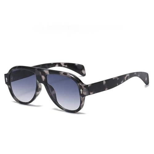 Lunettes de soleil ovales pour visage rond grand cadre métal protecteur