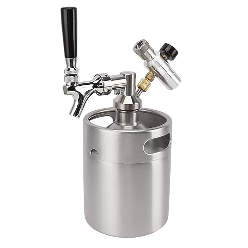 Mini Keg Growler, 5L (69,2 onças) Growler de Cerveja Em Aço Inoxidável, Torneira de Bar Profissional