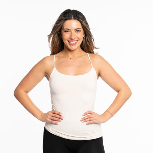 Image of Malibu Sugar Womens Camisole Tank Tops - Seamless Fitted Spaghetti Strap Cami Stretch Basic Womens Camisole for Layering XS-M
