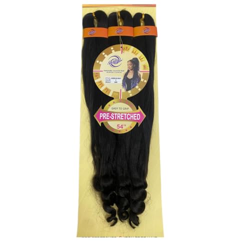 Ser Mulher GODDESS CURL BRAID Extension– Extension per treccine afro Pre-Stretched con ricciolo 70CM, 240GR (2 Natural Black)