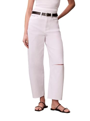 Calvin Klein Women's Barrel Fit Jeans Optic White