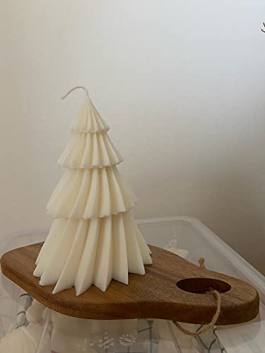 Topys Large Christmas Tree Silicone Candle Mold, Diy 3D Spiral Cone Shape Mold,Folding Cone Christmas Tree For Candle Making, 3D Geometric Spinning Pillar Molds For Christmas Ornament(4.8") #TOP2