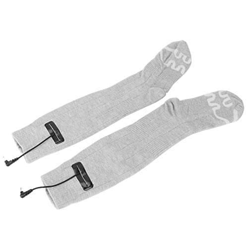 OPPWONG Calcetines Eléctricos, Calcetines Calentados Calentados Calefactores Alimentados con Calefacción de Invierno Al Aire Libre Calefactados Térmicos Gris