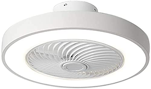 Lámpara de techo con ventilador silencioso moderno LED con control remoto, ventilador de techo regulable con luz Lámpara de dormitorio Φ50 cm Temporizador de 3 velocidades Lámpara de ventilador de