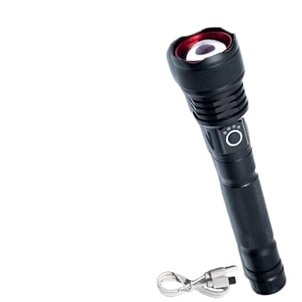 PICSTAR RL-M73 Rechargeable LED Flashlight 100W | High Power Long Range Torch with Zoom Focus, Multiple Lighting Modes, Type-C Charging, Metal Body Hand Torch for Home, Security, Camping (1)-image-42