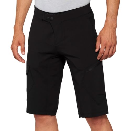 Short VTT 100% RIDECAMP noir 38 élimine les douleurs de selle avec son liner