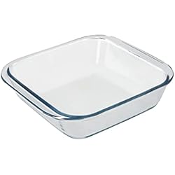 Cazuela Cuadrada Fuente Horno Cristal Borosilicato Cuadrada 1,1litros. 18x18 cm. Ideal Meclas, Ensaladas, Postres, Cocina, Resposteria. Libre BPA