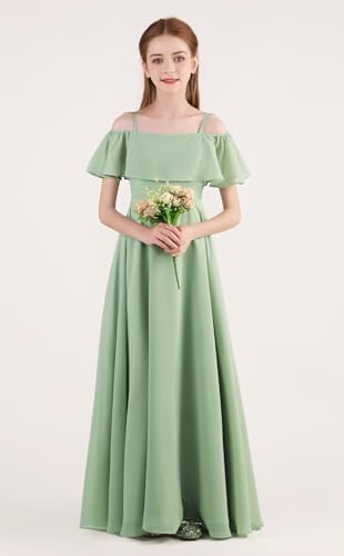 Off Shoulder Junior Bridesmaid Chiffon Dress Flower Girl Dresses for Wedding Birthday2