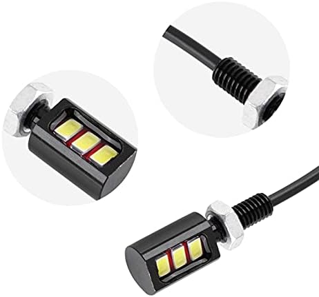 Led Number Plate Light, 12V 6000-7000K 3LED License Plate Light Fantastic Lamp LED Screw Car Light Motorcycle Bulb Bolt Lamp (White)