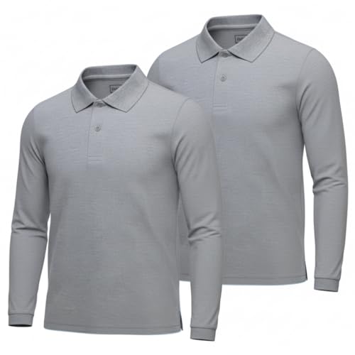 INGEAR Girls Long Sleeve Polo Shirt 2-Pack - School Uniform, Golf, Casual Wear, Moisture-Wicking, Sizes 4-16