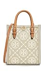 Tory Burch Women's Mini T Monogram Contrast Embossed Tote, Olive Sprig, Green, Print, One Size