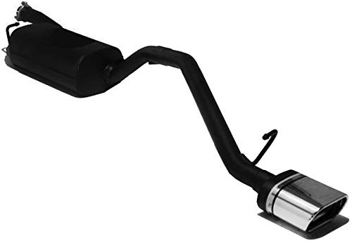 Sport silencer compatible with Ford Focus II Hatchback 2.0 16V 107kW 145HP 2005 2006 2007 2008 2009 2010 Muffler Black Steel Single Oval Tip 145x75mm