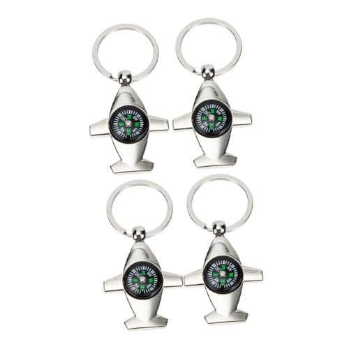 Conjunto de 4 Brújulas Mini Bolsillo con Llavero BESPORTBLE