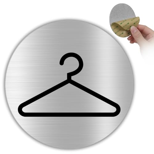 Señal Adhesiva Vestuario - Grosor 0,8 mm - Diámetro Ø 100 mm - Aluminio - Señalización Vestuarios - Cartel Adhesivo Vestidor (Vestuario)