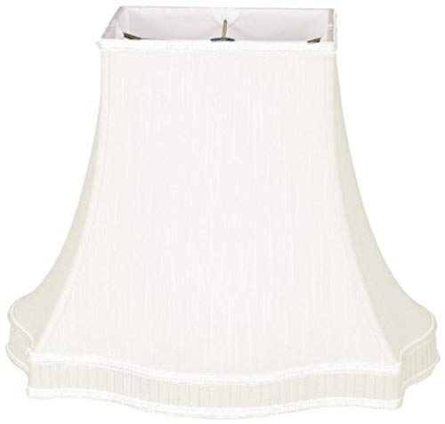 Royal Designs Rectangle Bell with Bottom Gallery Designer Lamp Shade, White, (8 x 6) x (16 x 12) x 12.25