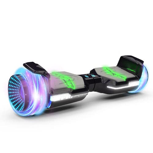 Future Hoverboard with Bluetooth, Full Fuselage Dazzling Lights Self Balancing Scooter with Flashing Wheels for Kids, Teens, Adults