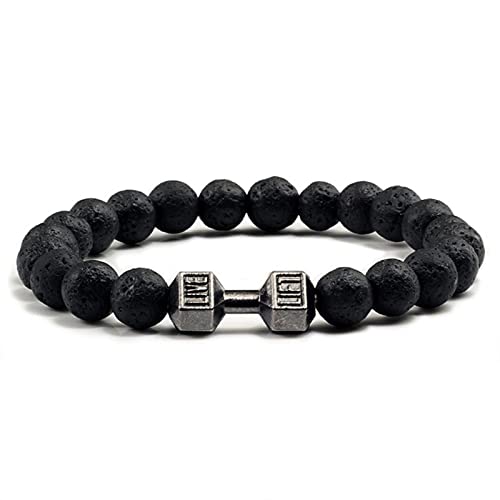 Damen Herren Perlen Armband Hantel Herrenmode Yoga Schmuck Original...