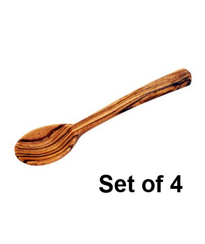 Legno di ulivo cucchiaini (set of 4) by Mastro Leonardo – fatto a mano in Italia, set di cucchiai da tè in legno)
