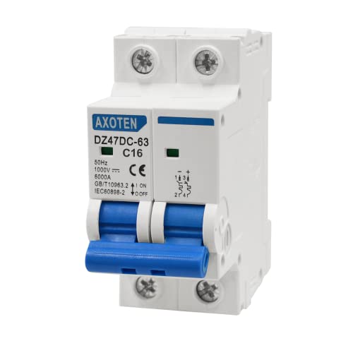 Simmpatuu Interruptor de Circuito fotovoltaico de CC 2P,Solar Mini Disyuntor para Sistema de energía Solar y Sistema de comunicación (16A) Cover