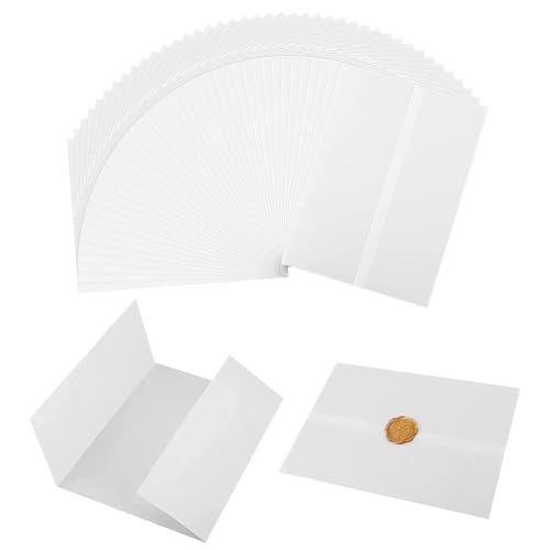 54 Piezas Cubiertas de Invitación de Vitela 13x18 cm,Papel de Vitela Predoblado,Chaqueta de Papel de Vitela Translúcida Imprimible para Bodas,Cumpleaños,Inauguración Casa