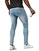 Woenzaia Blue Ripped Slim Fit Jeans Men's Distressed Washed Skinny Denim Jean Pants Taper Leg Fashion Stretchy Jeans