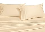 Royal's Solid Ivory 250-Thread-Count 3pc Twin-Extra-Long Bed Sheet Set 100-Percent Cotton, Superior Percale Weave, Crispy Soft, Deep Pocket, 100% Cotton