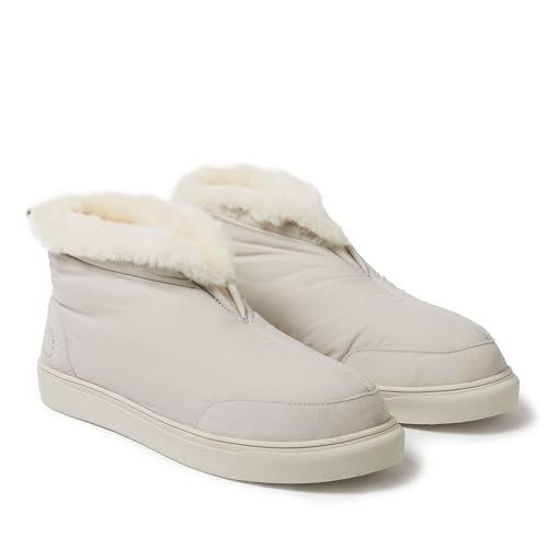 Image of Dearfoams Men's Fireside Nylon Australian Shearling Water Resistant Apres Winter Warm Up Bootie