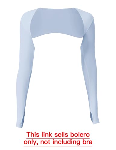 Image of YEOREO Women Crop Top Long Sleeve Bolero Open Front Workout Cropped Shirts Sports Shrug