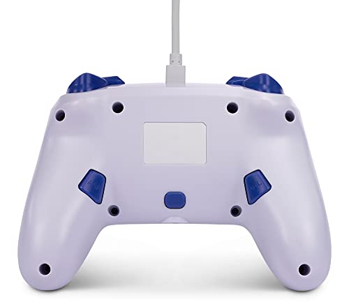 Image of PowerA Enhanced Wired Gaming Controller for Nintendo Switch or Nintendo Switch OLED, The Legend of Zelda, Master Sword Attack, White /Blue (Officially Licensed)