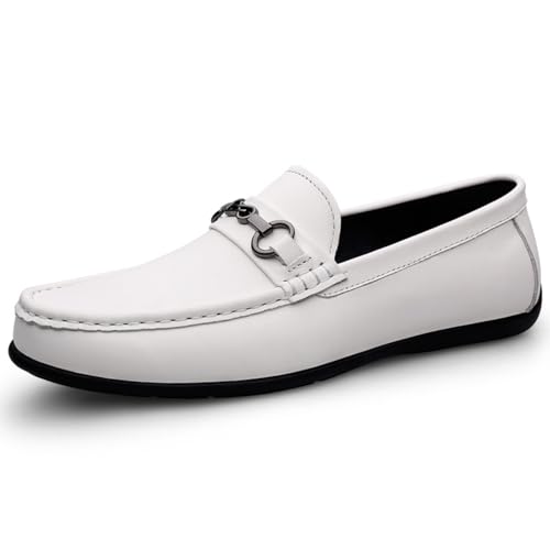 Men's Slip - on Driving Leather Loafers Casual Boat Shoes Made of Top - Grain Leather Low - top Design for Spring & Summer Ideal for Casual Driving
