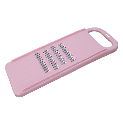 Plastic Grater for Carrot Vegetable Onion Cabbage Potato Cucumber Grater Mandoline Slicer Kitchen Food Shredder Salad Slicer Chips Cutter Strips Chopper Handheld with Stainless Steel Blades Pink