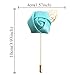 Chamvino 12Pcs Men's Fashion personality Gold Leaf Rose Flower Brooch stick wedding suit chest accessories Host's corsage (Blue)