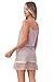 Solid Knit lace Full Slip Dress top Tunic Extender with Adjustable Straps (Mocha, Large)