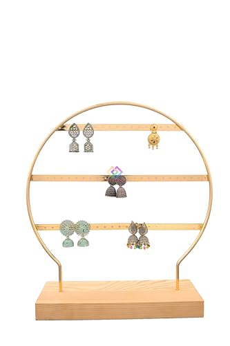 Image of Jewelry Earring Round Metal Stand Tree Shape Organizer Fro Earring Jumkas