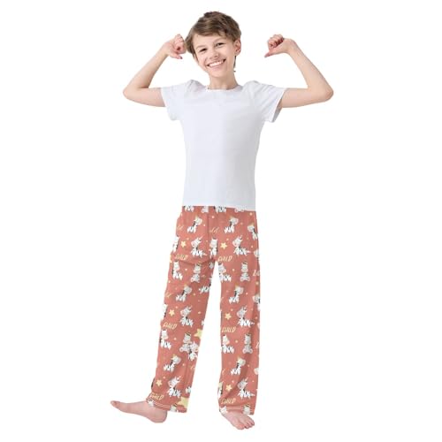 Wild Zebra Star Boys Long Pants Soft Trousers Elastic Waist Kids Lounge Bottoms with Pockets S-XL2