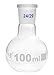 Florence Boiling Flask, 100ml - 24/29 Joint, Interchangeable - Borosilicate Glass - Flat Bottom, Short Neck - Eisco Labs