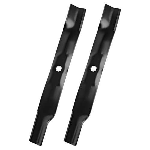 IDEASURE AM141034 High Lift Blades for 42 Deck AM137327 Mower Blades Compatible with John Dee-re D105 D125 D130 E100 E110 E130 LT150 LA135 Z225 Replaces AM137328 AM141032 M154061 M154062 2 Pack