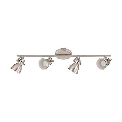 EGLO 204195A Seras Track Light 4-Head Dimmable Adjustable Halogen Hanging Ceiling Fixture for Kitchen Island, Hallway, and Dining Table, 30-Inch, Satin Nickel Finish #1