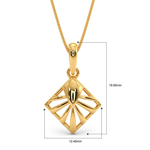 Image of CANDERE - A KALYAN JEWELLERS COMPANY BIS Hallmark 18k Lightweight Yellow Gold Pendant for Women