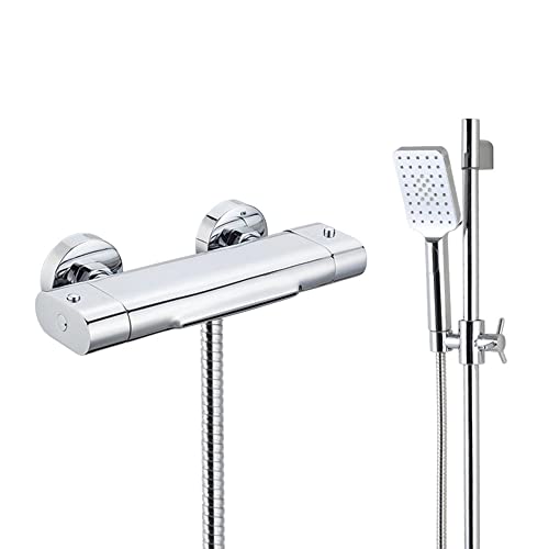 CPYGMXI Thermostatic Shower Mixer Set Chrome Plate Waterfall Bath Taps 3 Mode Bath Shower Mixer C