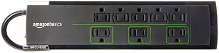 Amazon Basics 8-Outlet Power Strip Surge Protector | 4,500 Joule, 6-Foot Cord