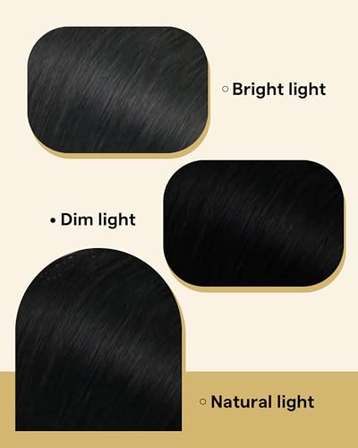 Image of Ve Sunny Hair Tape in Hair Extensions Human Hair Natural Black | Remy Hair Tape Extensions,20Inch 50g 20Pcs,Adhesive Skin Weft,for Prom Party