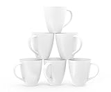 Francois et Mimi Large Ceramic Coffee Mugs, 16-Ounce, White, Set of 6