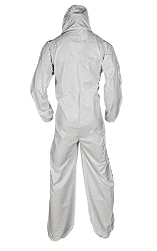 Kleenguard A35 Disposable Coveralls, Liquid And Particle Protection, Hooded, White, Large, 1 Garment/Case #TOP1