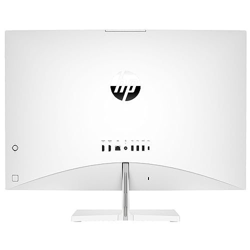 Image of HP Business Pavilion 27 inch All in One Desktop, AMD Ryzen 7 5700U Processor, 32GB RAM, 2TB SSD, Micro-Edge, Anti-Glare, Wi-Fi 6, Webcam, HDMI, Wired Keyboard&Mouse, Windows 11 Pro, White