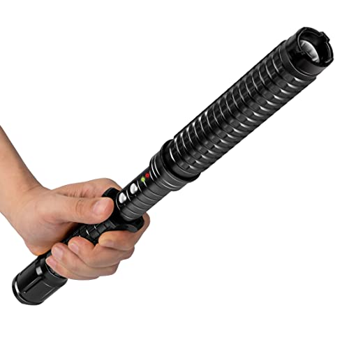 Rechargeable Self-Defense Flashlight Perfect for Pet Walking, Portable, Survival, Outdoors (Black)
