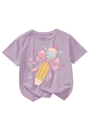 SOLY HUX Girl's Graphic T Shirts Cute Printed Short Sleeve Crew Neck Summer Tee Tops Kids Clothes