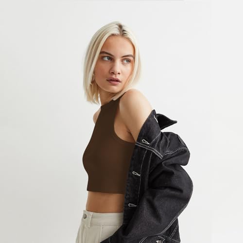 Image of KERI PERRY Tops for Women Crop Top for Women's Tank Activewear Tee Sports Western Casual Cotton Camisole Pack of 3 Combo