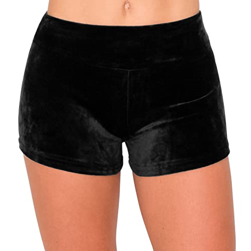 Image of ALWAYS Velvet Shorts - High Waist Stretch Velour Mini Shorts for Dance, Yoga, Casual Wear
