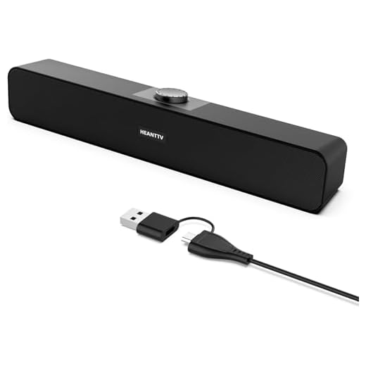HEANTTV PC Speaker Enceintes d'Ordinateur, Haut-Parleur Bluetooth, avec l'adaptateur Type-C et l'amélioration de la qualité du Son Horn, Ordinateur Portable, Tablette, Smartphone